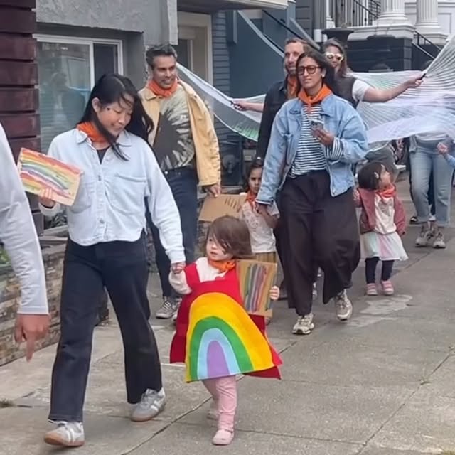 Our annual all-school pride march.

We always kick off the school year learning about how love makes a family, and learn