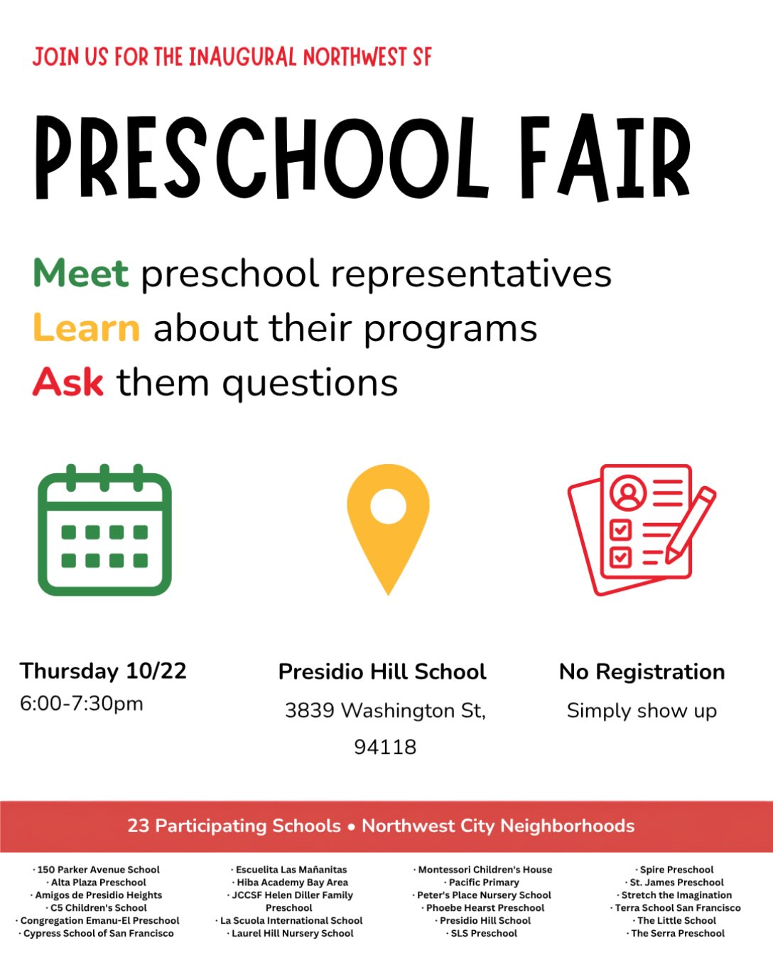 We’d love to tell you about our play-based, child-centered program in the heart of San Francisco. Join us and other SF p