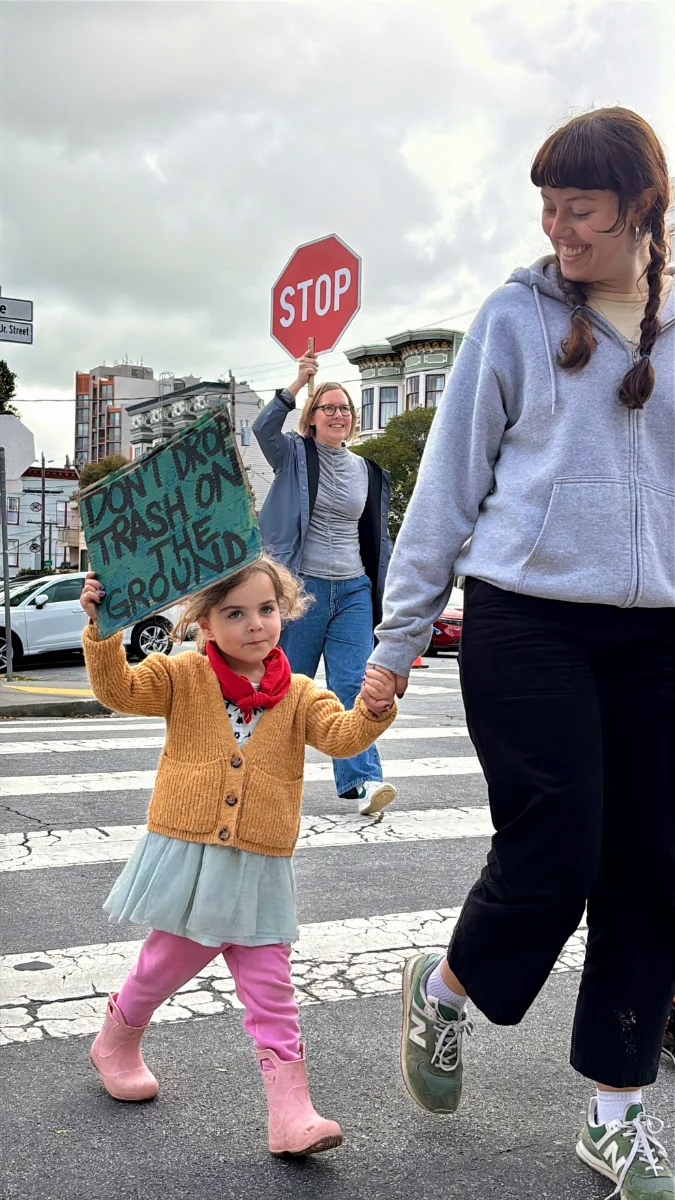 Pacific Primary families at the Earth Day March