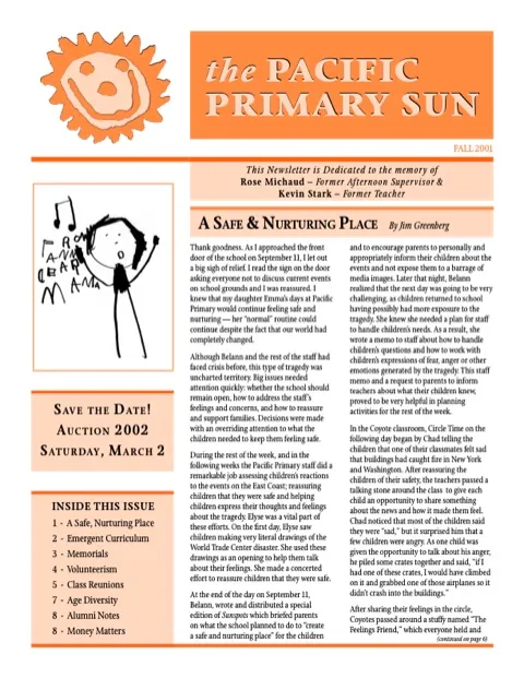 Cover of the 2001–2002 Pacific Primary Sun