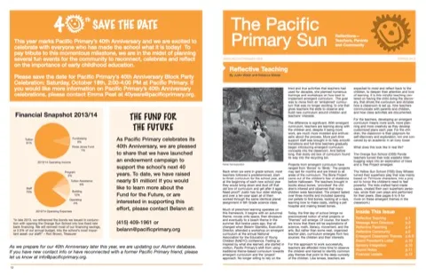 Cover of the 2013–2014 Pacific Primary Sun