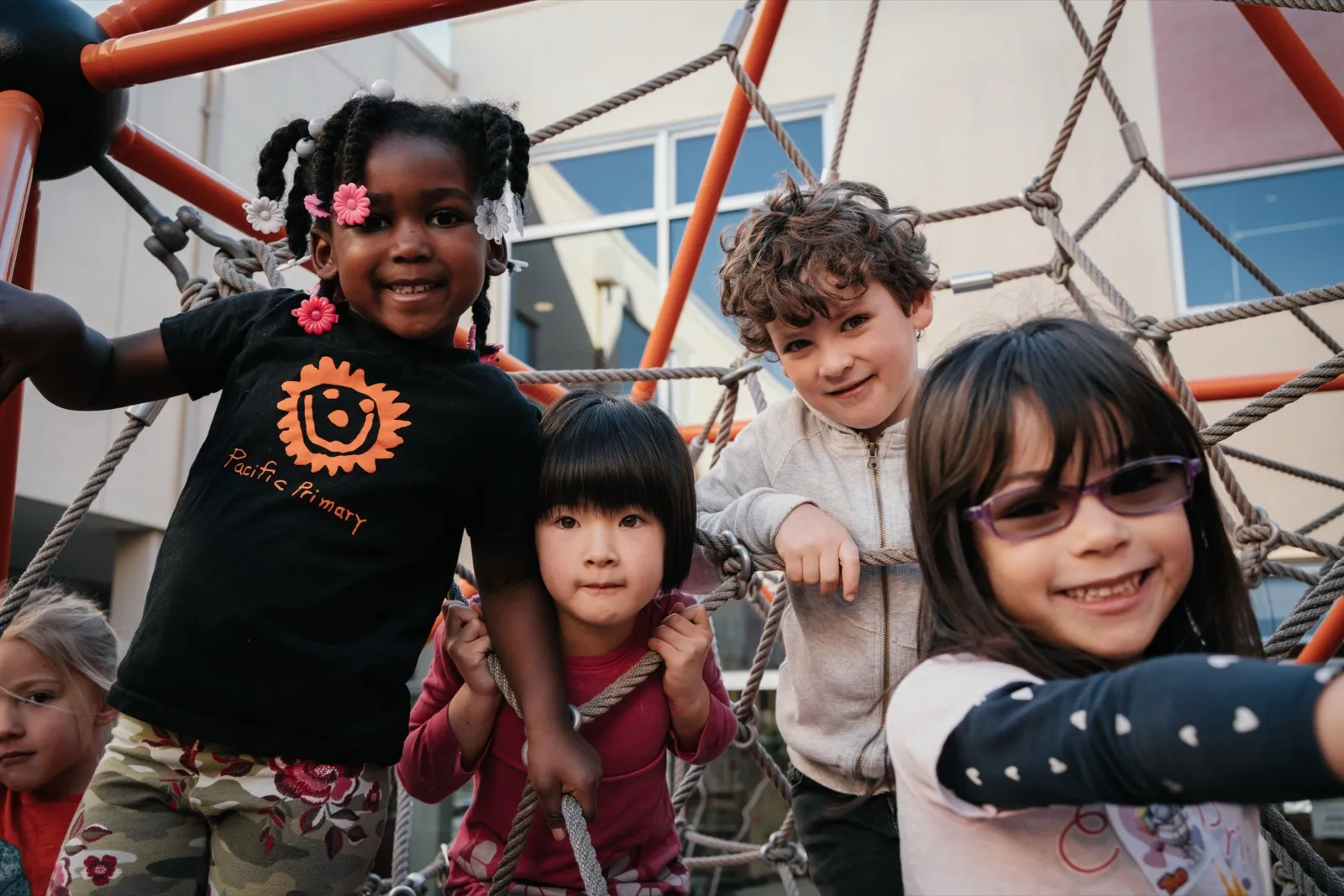 Children playing together in the schoolyard